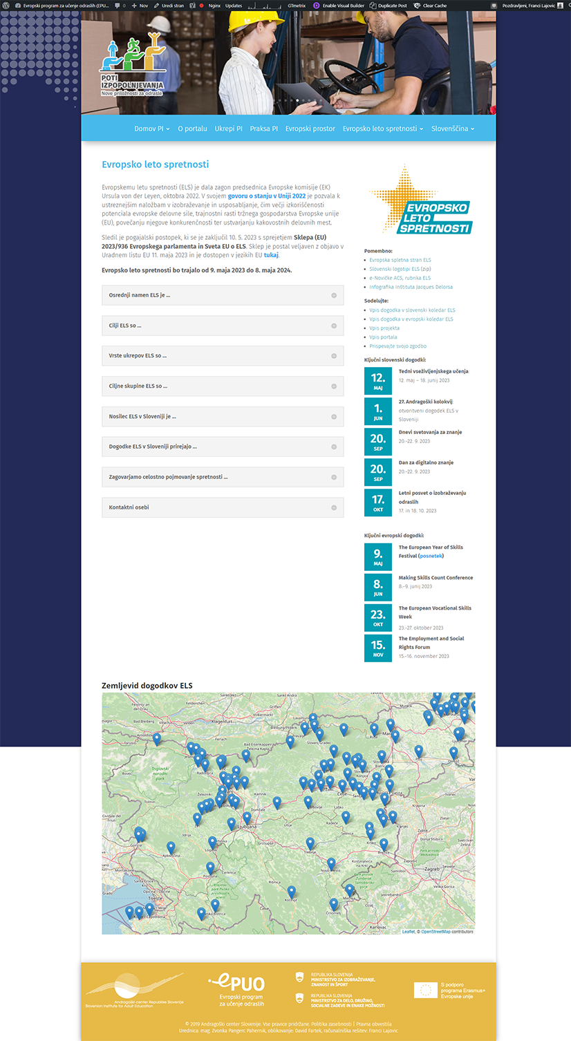 Slovenian page of European Years of Skills
